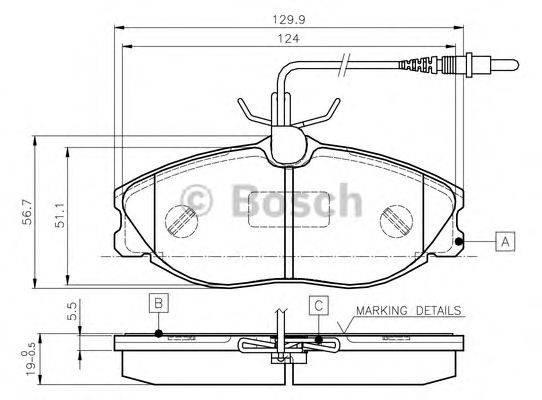 BOSCH 0986TB2035 Комплект гальмівних колодок, дискове гальмо