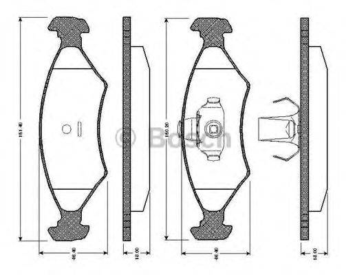 BOSCH 0986TB2066 Комплект гальмівних колодок, дискове гальмо