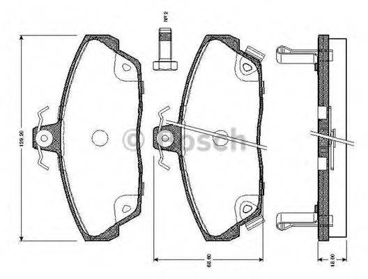 BOSCH 0986TB2190 Комплект гальмівних колодок, дискове гальмо