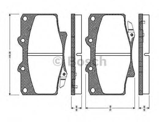 BOSCH 0986TB2238 Комплект гальмівних колодок, дискове гальмо