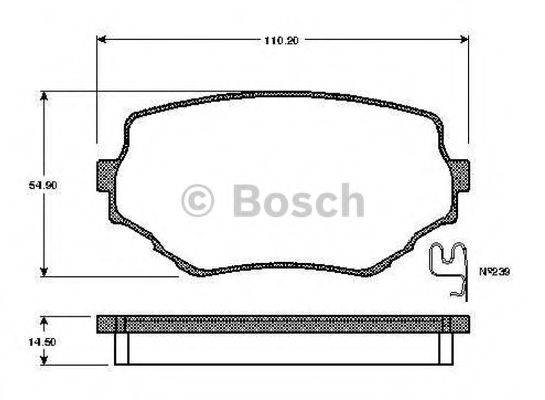 BOSCH 0986TB2291 Комплект гальмівних колодок, дискове гальмо