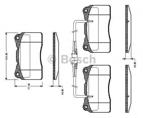 BOSCH 0986TB2329 Комплект гальмівних колодок, дискове гальмо