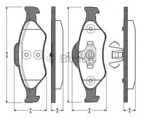 BOSCH 0986TB2374 Комплект гальмівних колодок, дискове гальмо