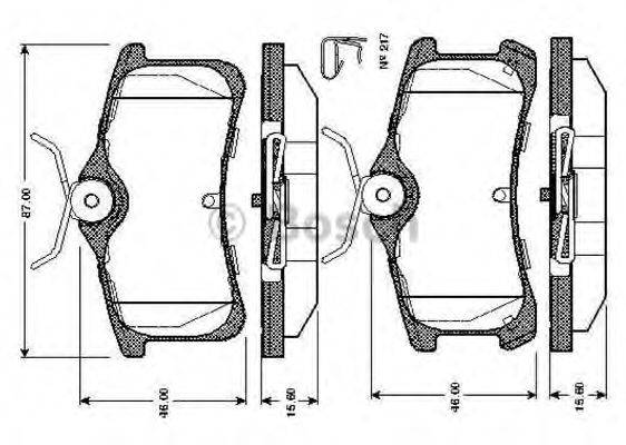 BOSCH 0986TB2865 Комплект гальмівних колодок, дискове гальмо