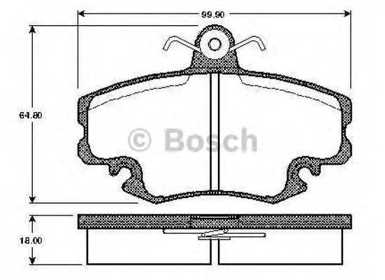 BOSCH 0986TB2953 Комплект гальмівних колодок, дискове гальмо