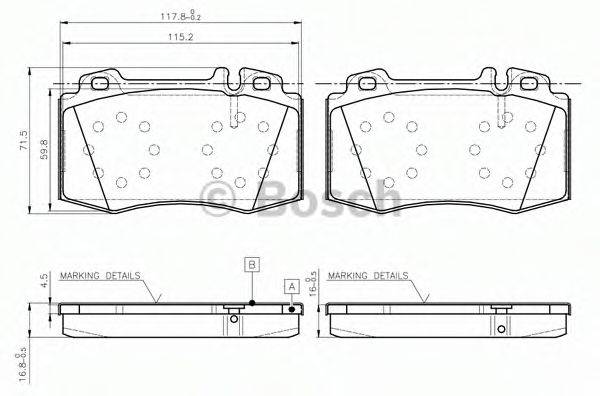 BOSCH 0986TB2958 Комплект гальмівних колодок, дискове гальмо