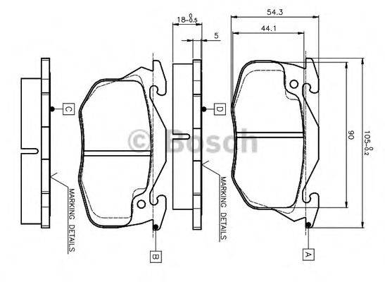 BOSCH 0986TB2009 Комплект гальмівних колодок, дискове гальмо