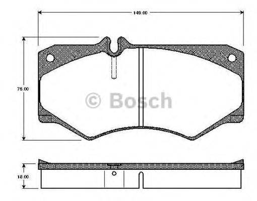 BOSCH 0986TB2058 Комплект гальмівних колодок, дискове гальмо