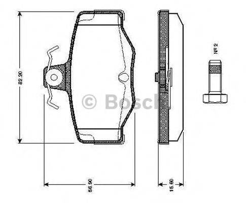 BOSCH 0986TB2191 Комплект гальмівних колодок, дискове гальмо