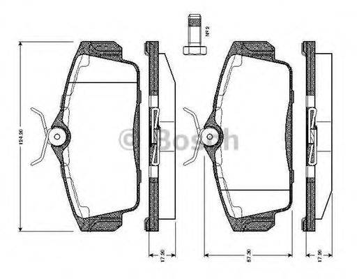 BOSCH 0986TB2346 Комплект гальмівних колодок, дискове гальмо