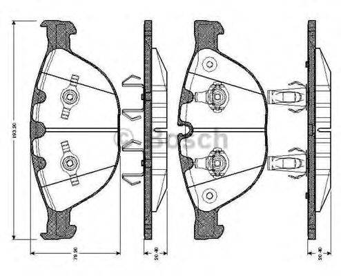 BOSCH 0986TB2847 Комплект гальмівних колодок, дискове гальмо