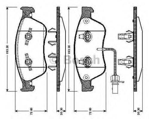 BOSCH 0986TB2868 Комплект гальмівних колодок, дискове гальмо