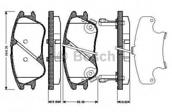 BOSCH 0986TB2897 Комплект гальмівних колодок, дискове гальмо