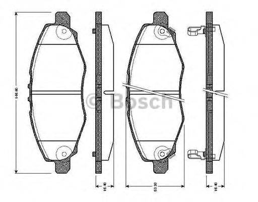 BOSCH 0986TB2943 Комплект гальмівних колодок, дискове гальмо