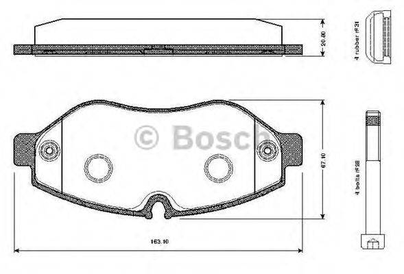 BOSCH 0986TB2948 Комплект гальмівних колодок, дискове гальмо