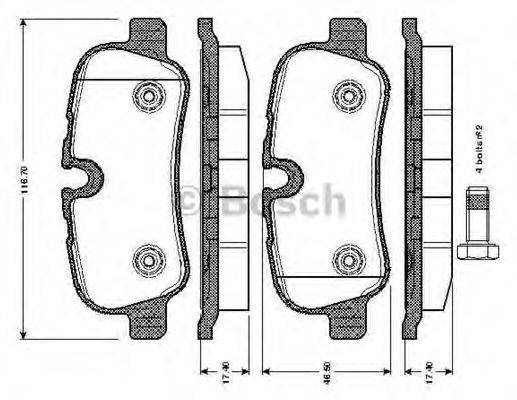 BOSCH 0986TB3021 Комплект гальмівних колодок, дискове гальмо