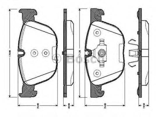 BOSCH 0986TB3035 Комплект гальмівних колодок, дискове гальмо