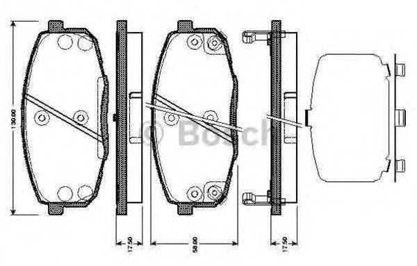 BOSCH 0986TB3041 Комплект гальмівних колодок, дискове гальмо