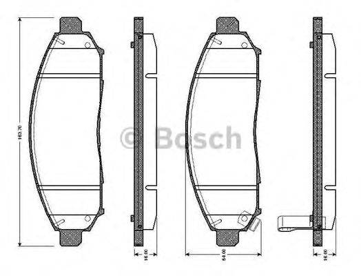 BOSCH 0986TB3054 Комплект гальмівних колодок, дискове гальмо