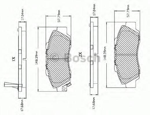 BOSCH F03B150016 Комплект гальмівних колодок, дискове гальмо