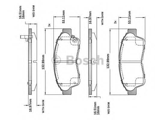 BOSCH F03B150023 Комплект гальмівних колодок, дискове гальмо