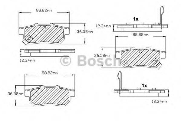 BOSCH F03B150024 Комплект гальмівних колодок, дискове гальмо