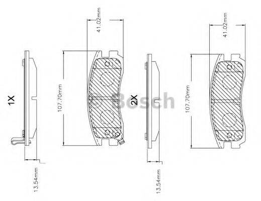 BOSCH F03B150045 Комплект гальмівних колодок, дискове гальмо