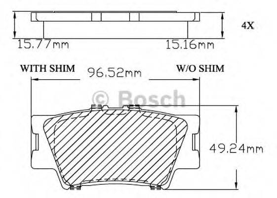 BOSCH F03B150173 Комплект гальмівних колодок, дискове гальмо