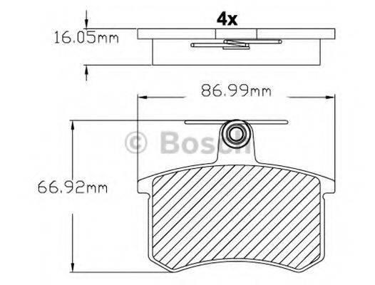 BOSCH F03B150211 Комплект гальмівних колодок, дискове гальмо