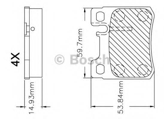 BOSCH F03B150247 Комплект гальмівних колодок, дискове гальмо