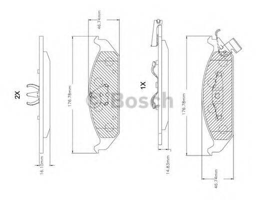 BOSCH F03B150254 Комплект гальмівних колодок, дискове гальмо