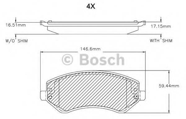 BOSCH F03B150301 Комплект гальмівних колодок, дискове гальмо