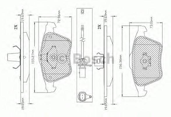 BOSCH F03B150365 Комплект гальмівних колодок, дискове гальмо