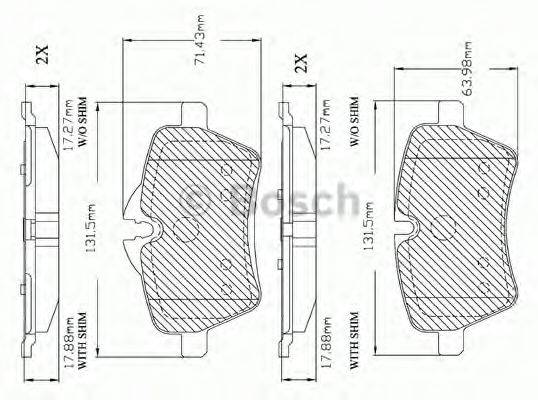 BOSCH F03B150390 Комплект гальмівних колодок, дискове гальмо