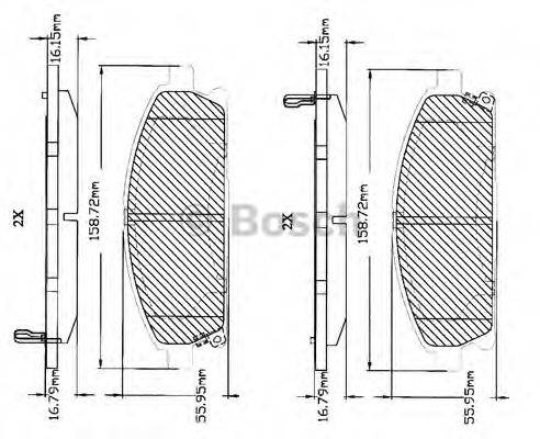 BOSCH F03B150044 Комплект гальмівних колодок, дискове гальмо