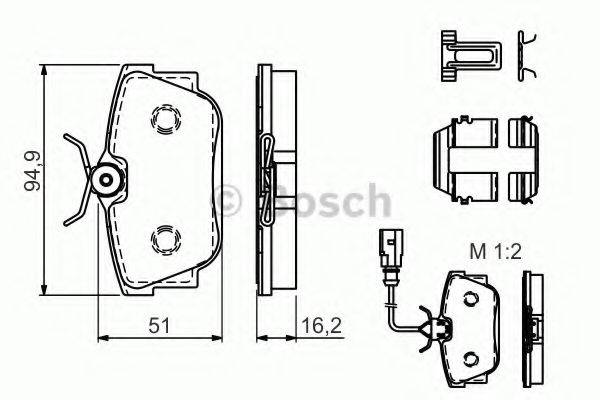 BOSCH 0986494529 Комплект гальмівних колодок, дискове гальмо