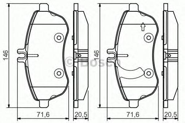 BOSCH 0986495104 Комплект гальмівних колодок, дискове гальмо