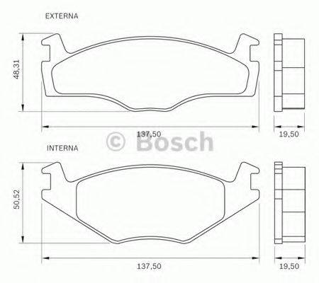 BOSCH 0986BB0045 Комплект гальмівних колодок, дискове гальмо