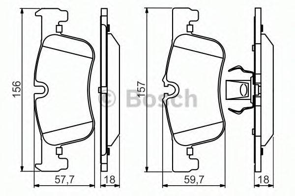 BOSCH 0986494561 Комплект гальмівних колодок, дискове гальмо