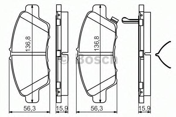 BOSCH 0986494562 Комплект гальмівних колодок, дискове гальмо