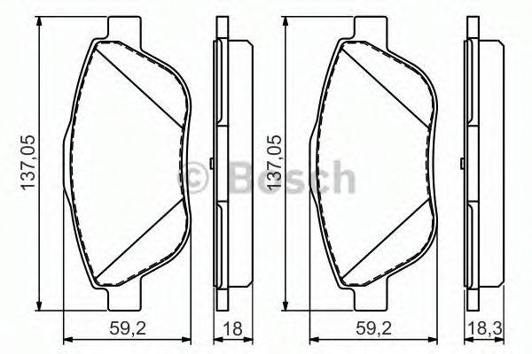 BOSCH 0986494564 Комплект гальмівних колодок, дискове гальмо