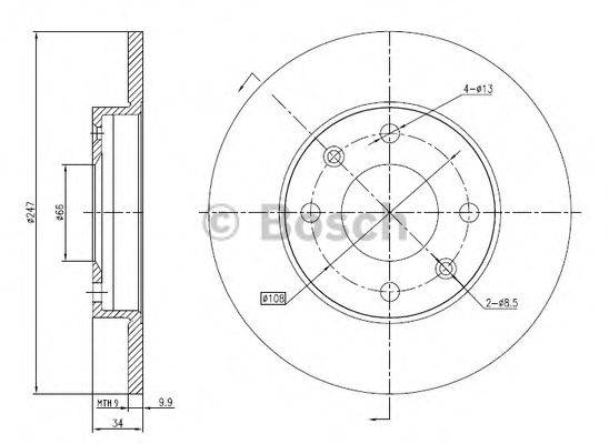 BOSCH 0986BB4306 гальмівний диск