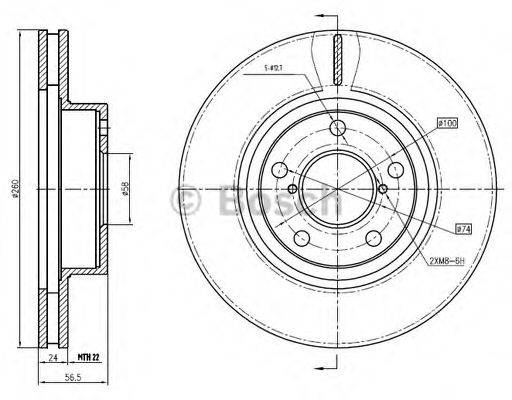 BOSCH 0986BB4331 гальмівний диск