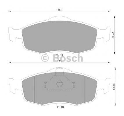 BOSCH 0986AB1490 Комплект гальмівних колодок, дискове гальмо