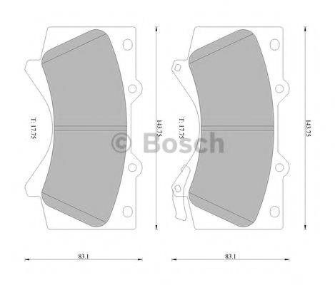 BOSCH 0986AB1493 Комплект гальмівних колодок, дискове гальмо