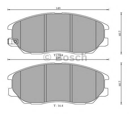 BOSCH 0986AB3056 Комплект гальмівних колодок, дискове гальмо