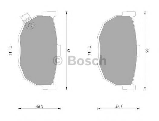 BOSCH 0986AB3064 Комплект гальмівних колодок, дискове гальмо