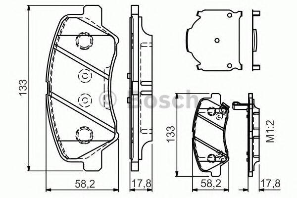 BOSCH 0986TB3160 Комплект гальмівних колодок, дискове гальмо