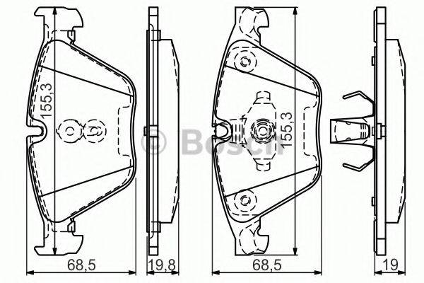 BOSCH 0986494549 Комплект гальмівних колодок, дискове гальмо