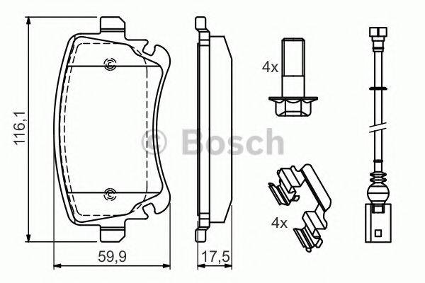 BOSCH 0986494583 Комплект гальмівних колодок, дискове гальмо